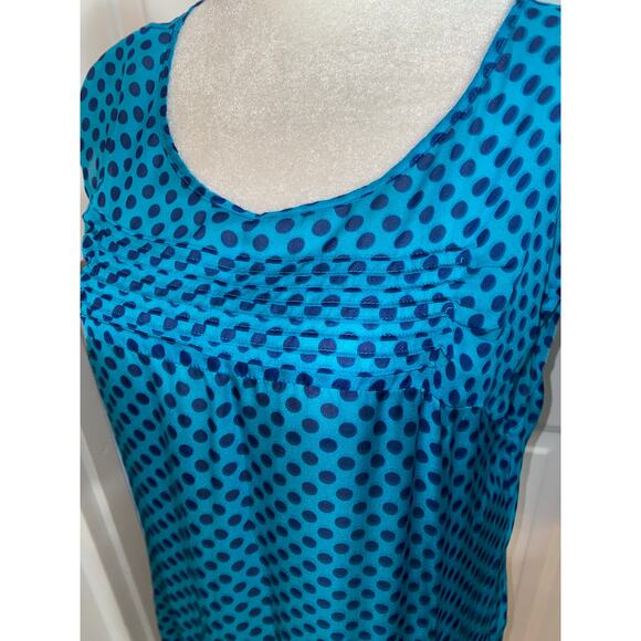 The Limited Blue Polka Dot Blouse Top Short Sleeve Sz S Small - Picture 2 of 5